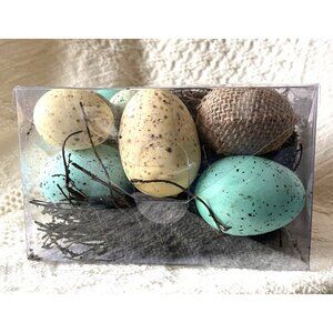 Pier 1 Decorative Easter/Spring Egg/birdnest Filler NIP Yellow/Blue/Green/Pastel